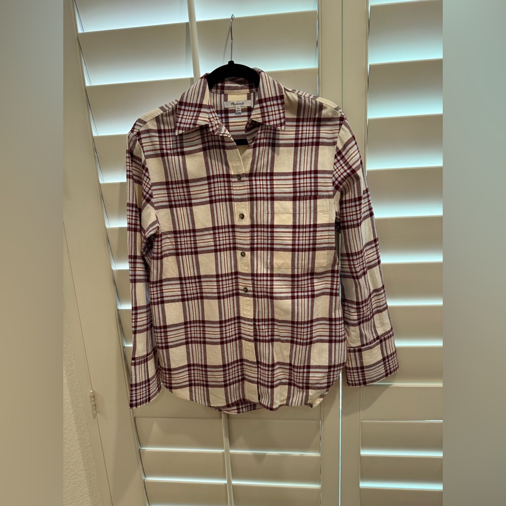 Madewell Relaxed Straight-Hem Button-Up Shirt in Plaid - Size XXS